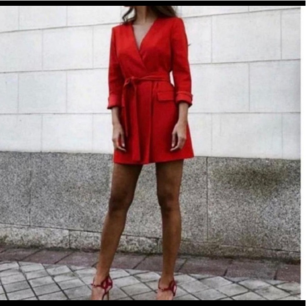 Zara Red Last Ones Blazers Dress